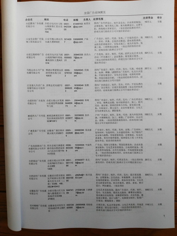 中國廣告業企業黃頁可開展精準營銷，電話營銷、郵件營銷、傳真營銷等等多管齊下，圓您銷售冠軍夢